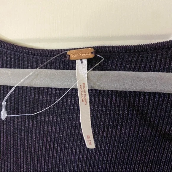 New! Free People Medium Lady Luck Knit Wide Leg Pleated Jumpsuit Purple NWOT - Picture 7 of 14